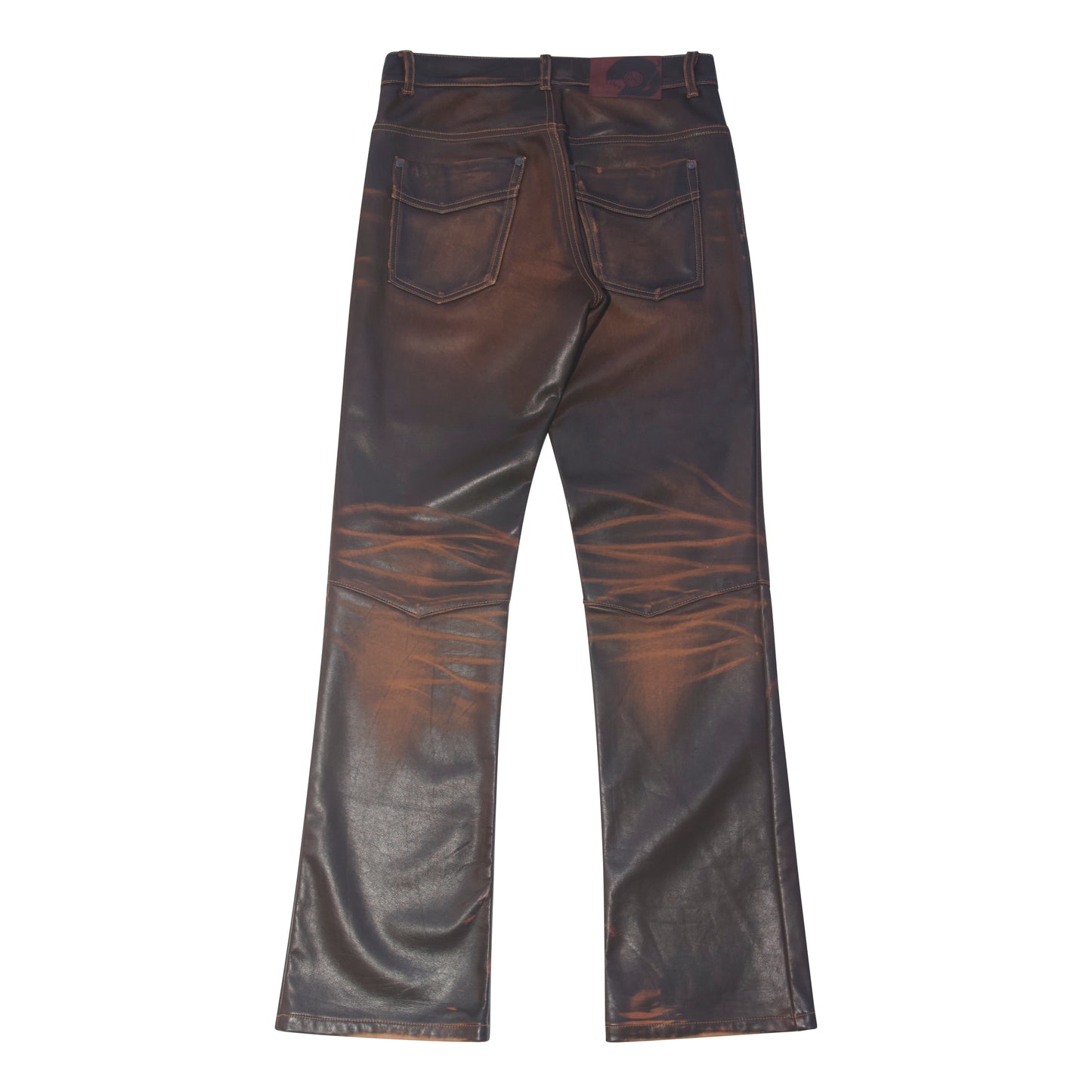 Aged Leather Flare Pant